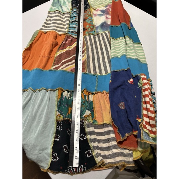 Women's Medium Hippie Festival Boho Maxi Patchwork Skirt Jersey Knit Y2K Urban - Picture 5 of 5